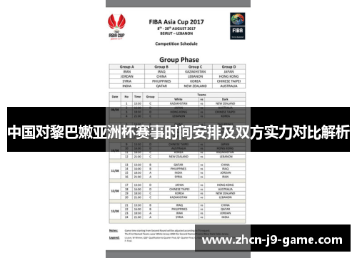 中国对黎巴嫩亚洲杯赛事时间安排及双方实力对比解析
