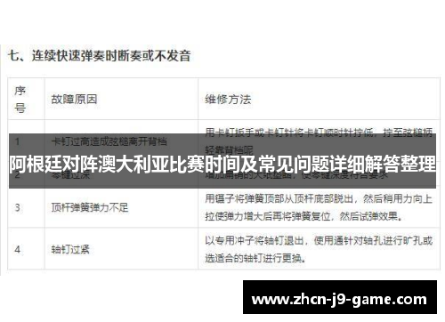 阿根廷对阵澳大利亚比赛时间及常见问题详细解答整理